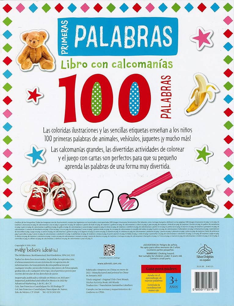 Libro con calcomanías 100 palabras